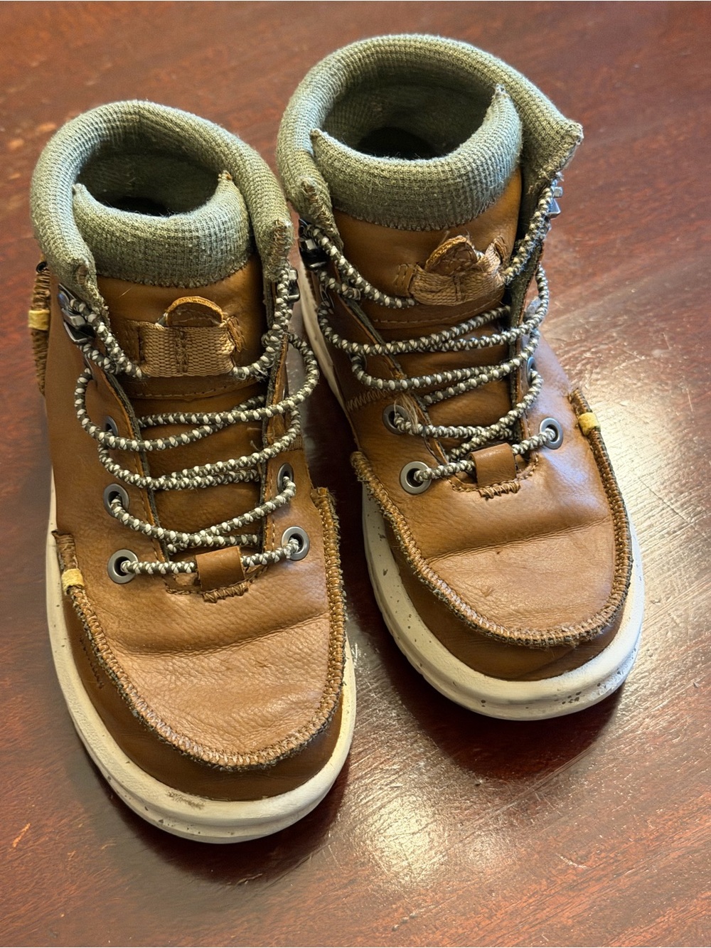 Hey Dude Brown Leather High-Top Casual Boots Kids 12